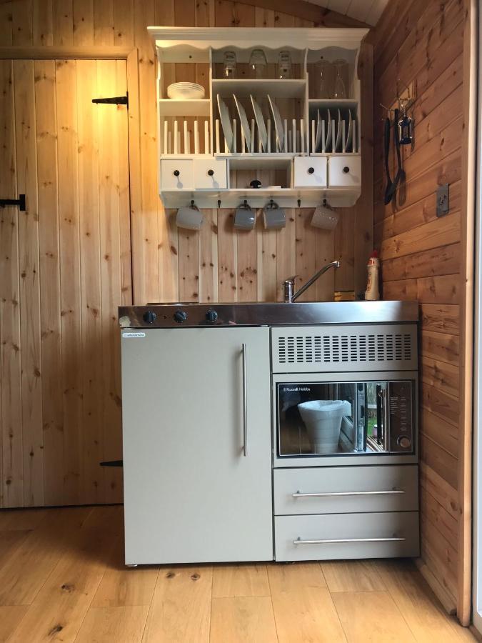 Unique Sheperds Hut Private Hot Tub, Ensuite & Kitchenette Clodock Buitenkant foto